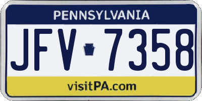 PA license plate JFV7358