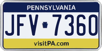 PA license plate JFV7360