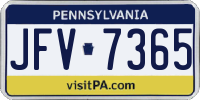 PA license plate JFV7365