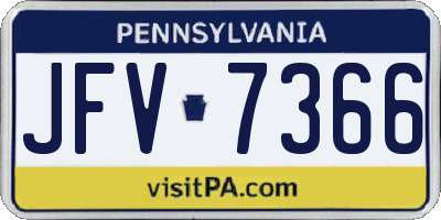 PA license plate JFV7366