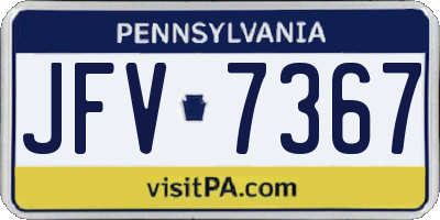 PA license plate JFV7367