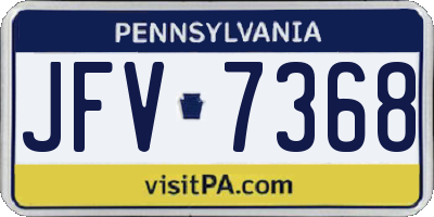 PA license plate JFV7368
