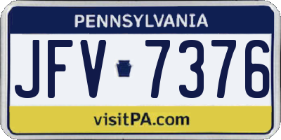 PA license plate JFV7376