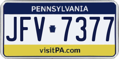 PA license plate JFV7377