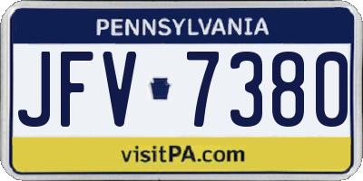 PA license plate JFV7380