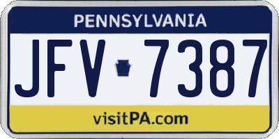 PA license plate JFV7387