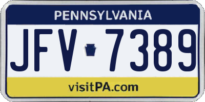 PA license plate JFV7389