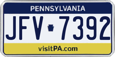 PA license plate JFV7392