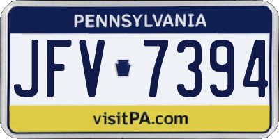 PA license plate JFV7394