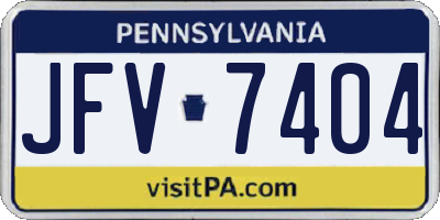 PA license plate JFV7404