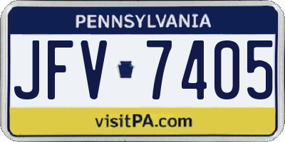 PA license plate JFV7405