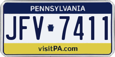 PA license plate JFV7411