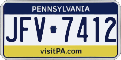 PA license plate JFV7412