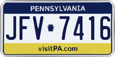 PA license plate JFV7416