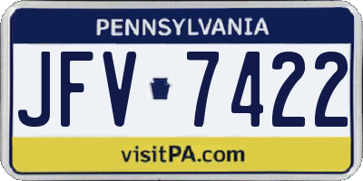 PA license plate JFV7422