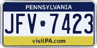 PA license plate JFV7423
