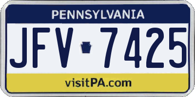PA license plate JFV7425