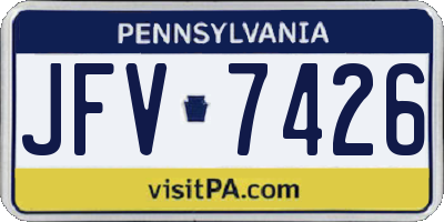 PA license plate JFV7426
