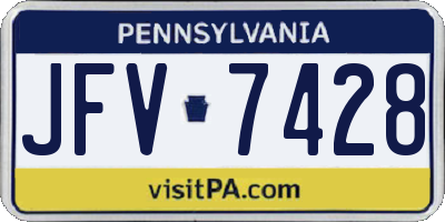 PA license plate JFV7428