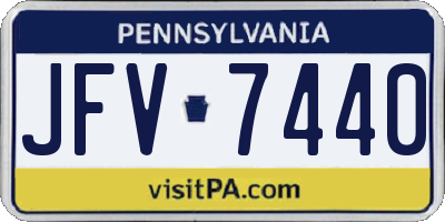 PA license plate JFV7440