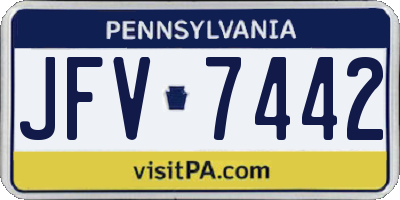 PA license plate JFV7442