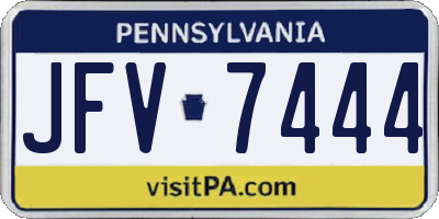 PA license plate JFV7444