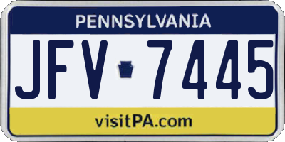 PA license plate JFV7445