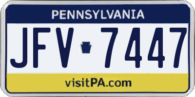 PA license plate JFV7447
