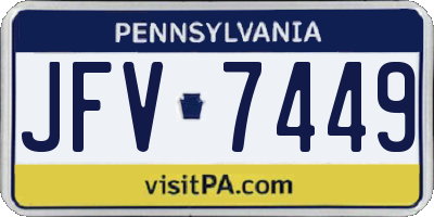 PA license plate JFV7449