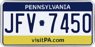 PA license plate JFV7450