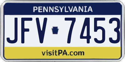 PA license plate JFV7453