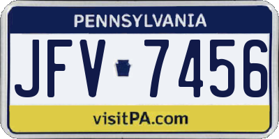 PA license plate JFV7456