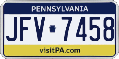 PA license plate JFV7458