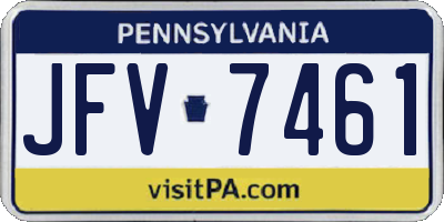 PA license plate JFV7461