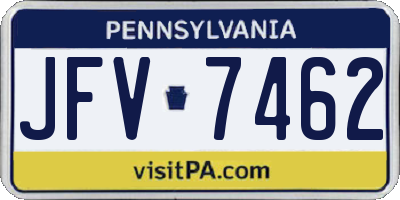 PA license plate JFV7462