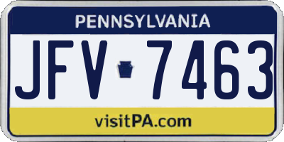 PA license plate JFV7463