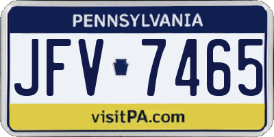 PA license plate JFV7465