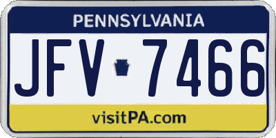 PA license plate JFV7466