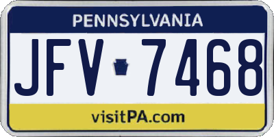 PA license plate JFV7468