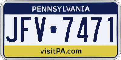 PA license plate JFV7471