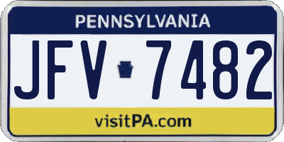 PA license plate JFV7482