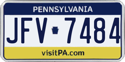 PA license plate JFV7484