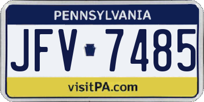 PA license plate JFV7485