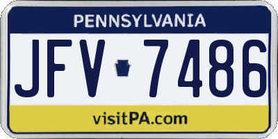 PA license plate JFV7486