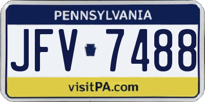 PA license plate JFV7488