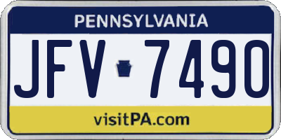 PA license plate JFV7490