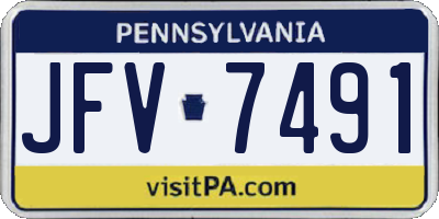 PA license plate JFV7491