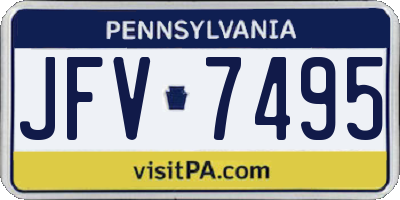 PA license plate JFV7495