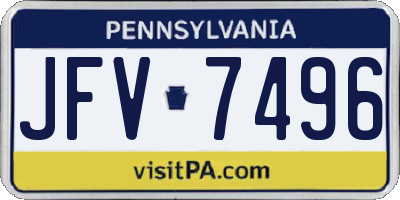 PA license plate JFV7496