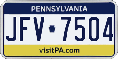 PA license plate JFV7504